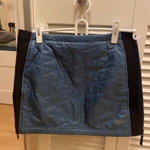 SKHOOP Kari Bun Warmer Skirt Quilted Insulated Blue Small